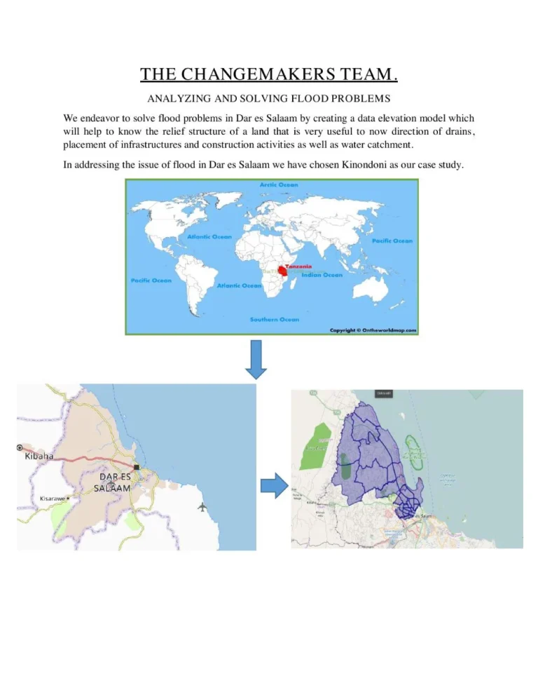 Analysing and solving flood problems with a digital elevation model — Kinondoni
